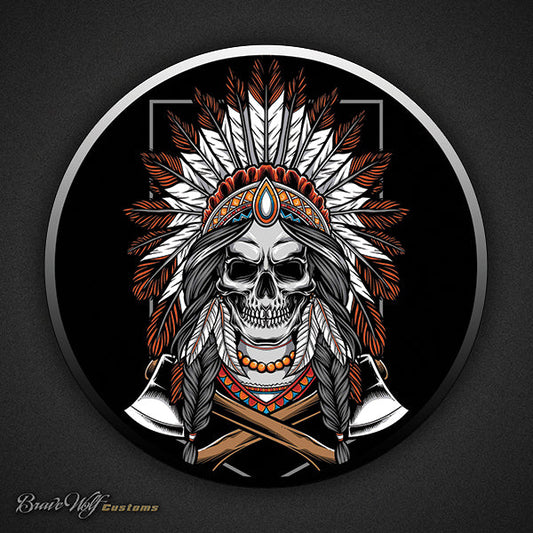 SKULL WARBONNET X HATCHET - 5 Inch Decal