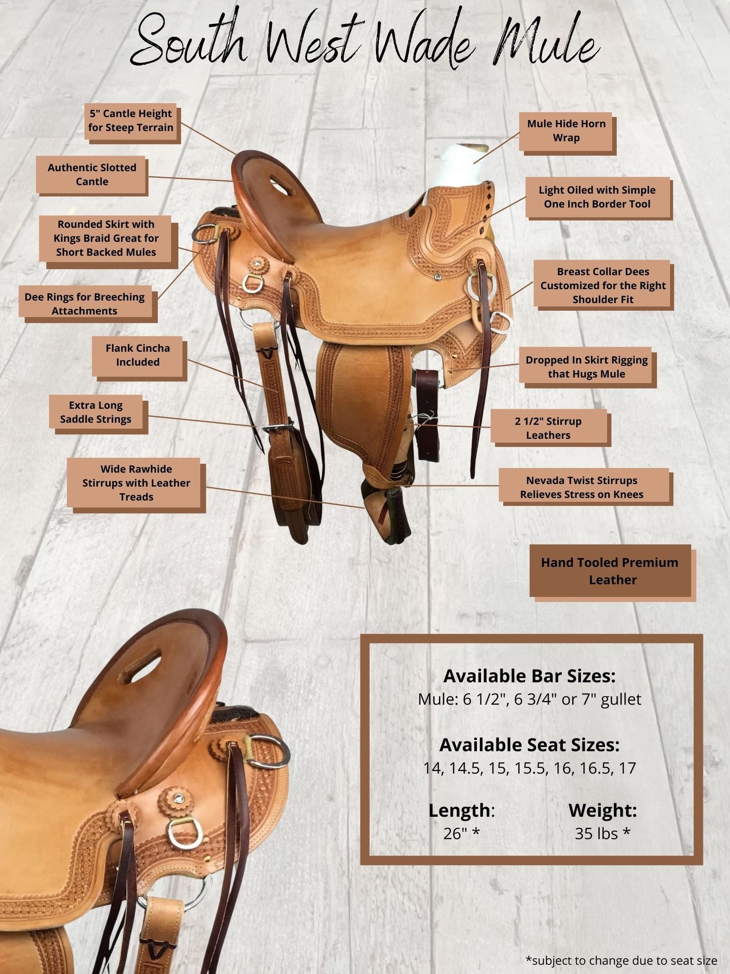 South West Wade Mule Saddle