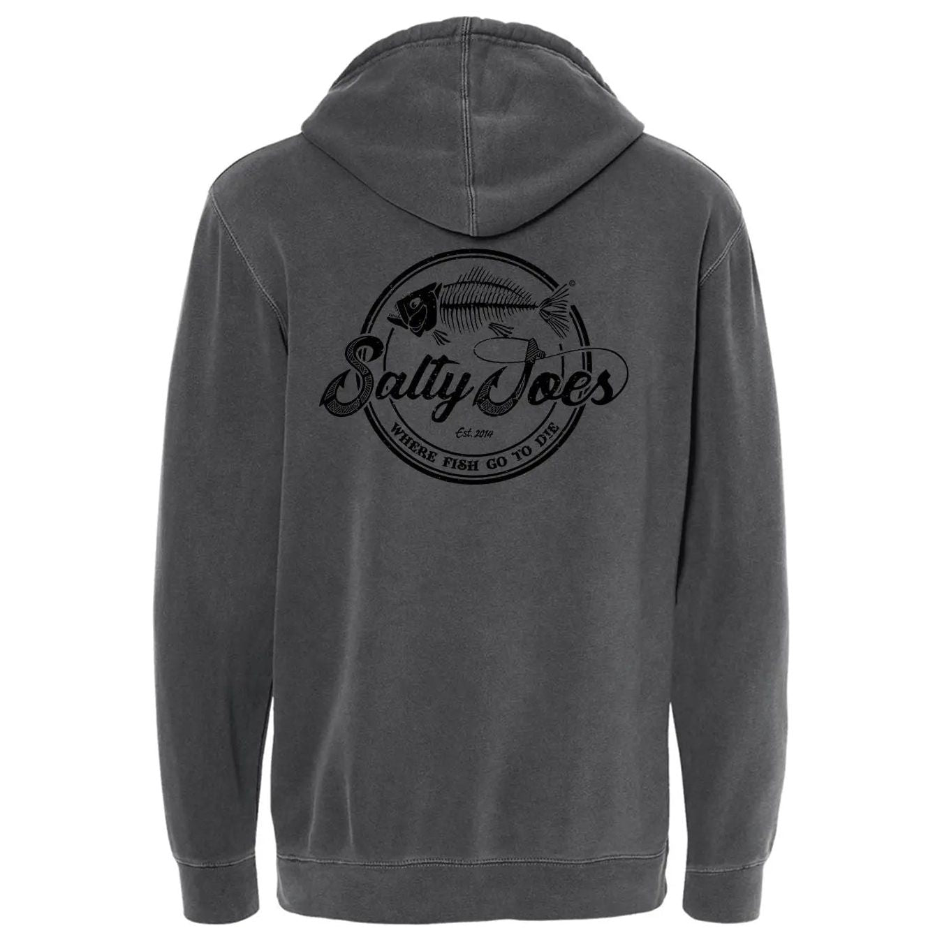 Salty Joe's Skeleton Hook Pigment-Dyed Fishing Hoodie