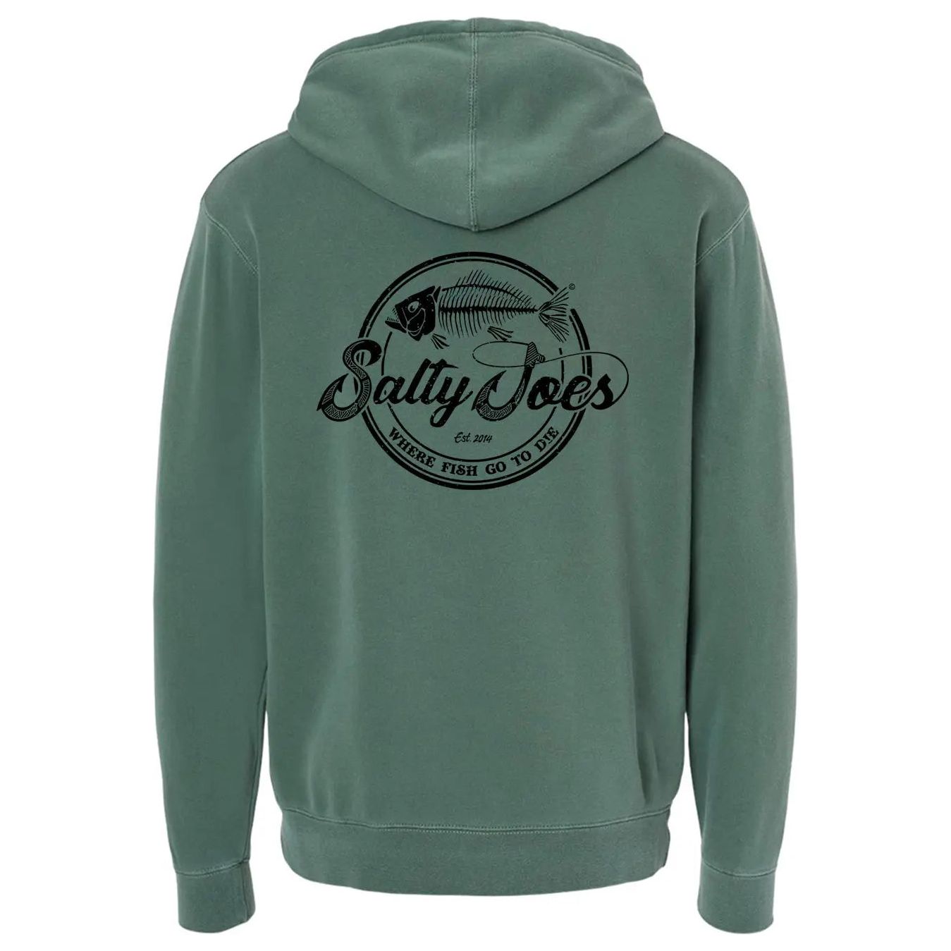 Salty Joe's Skeleton Hook Pigment-Dyed Fishing Hoodie