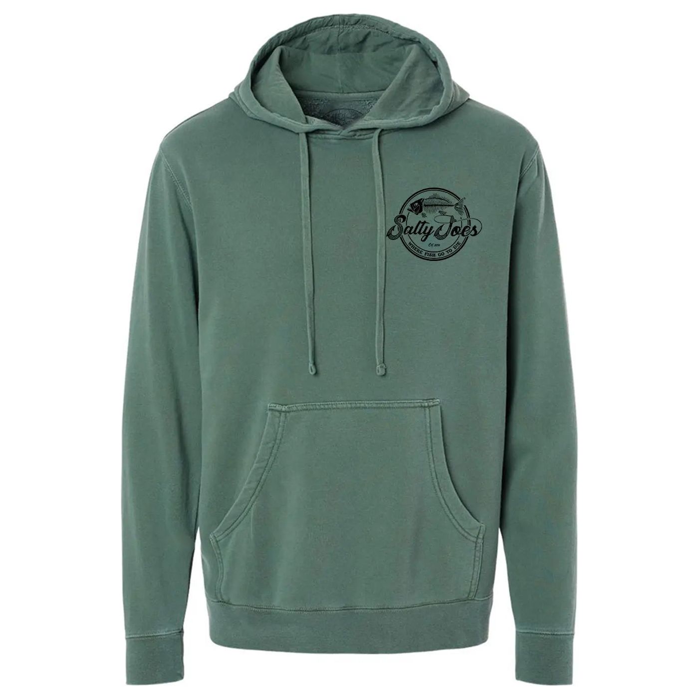 Salty Joe's Skeleton Hook Pigment-Dyed Fishing Hoodie