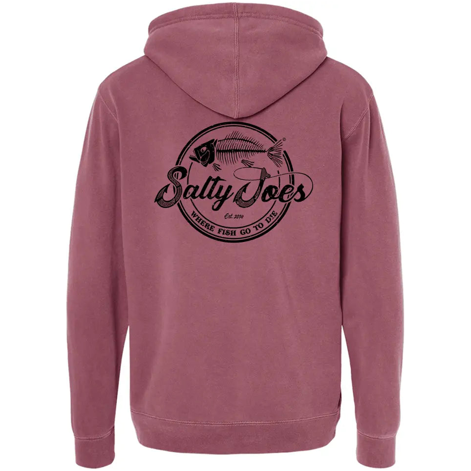 Salty Joe's Skeleton Hook Pigment-Dyed Fishing Hoodie