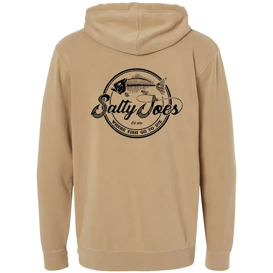 Salty Joe's Skeleton Hook Pigment-Dyed Fishing Hoodie