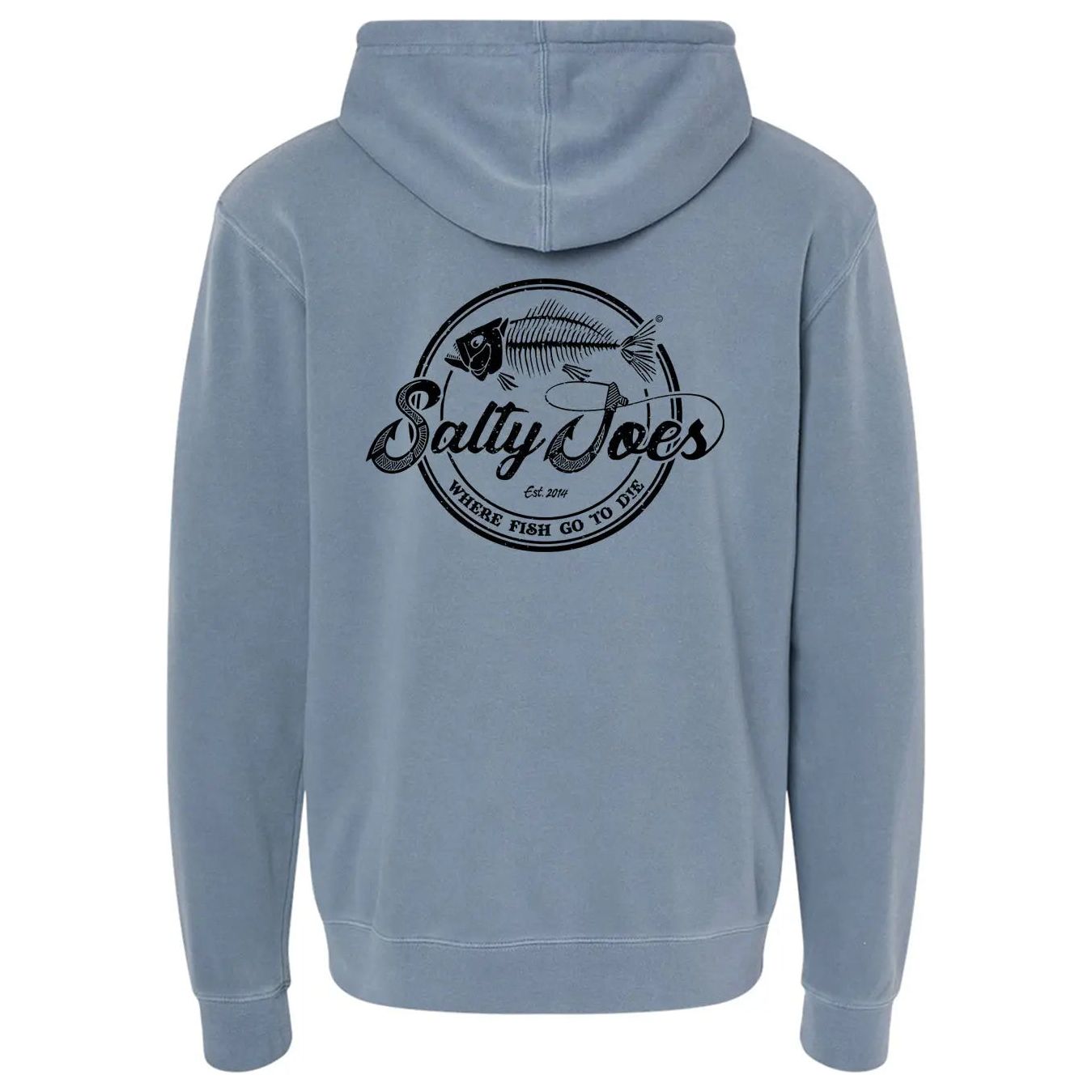 Salty Joe's Skeleton Hook Pigment-Dyed Fishing Hoodie