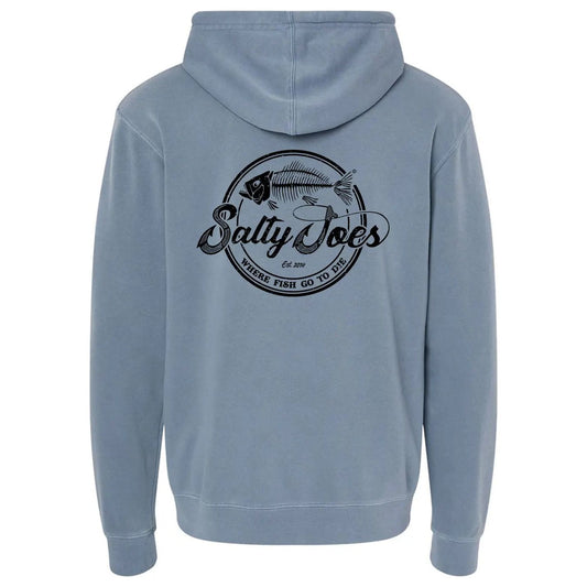 Salty Joe's Skeleton Hook Pigment-Dyed Fishing Hoodie