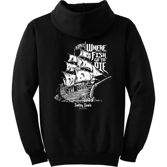 Salty Joe's Skeleton Ship Fishing Hoodie