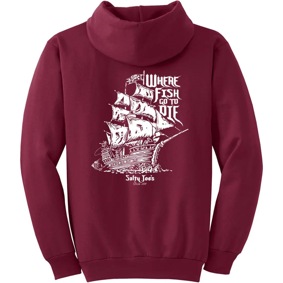 Salty Joe's Skeleton Ship Fishing Hoodie