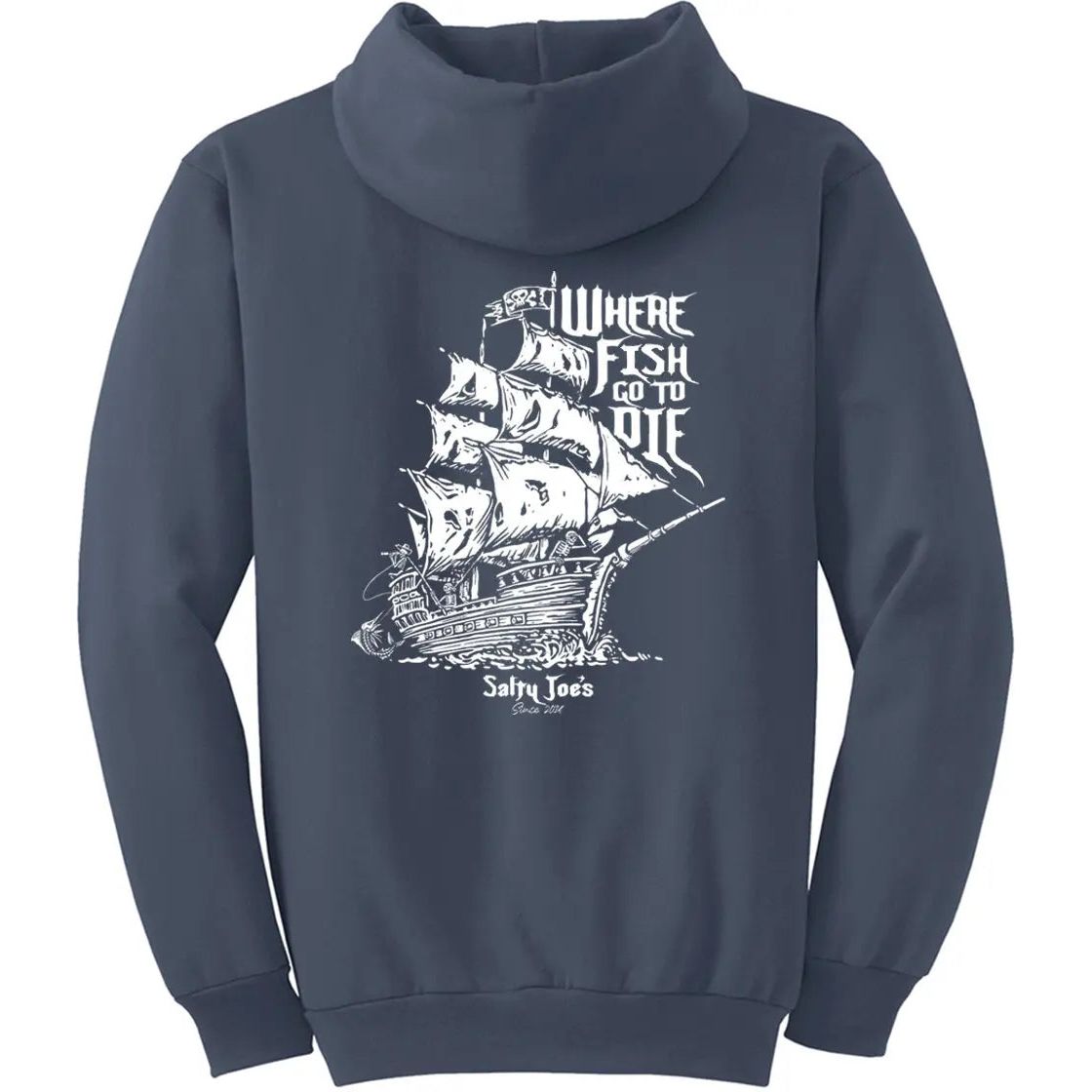 Salty Joe's Skeleton Ship Fishing Hoodie