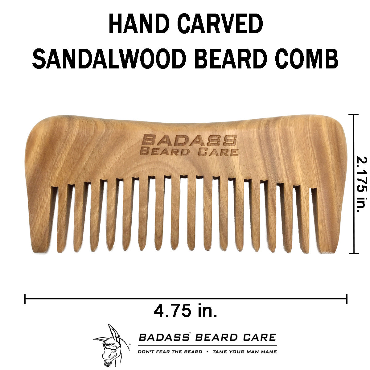 Hand Carved Sandalwood Beard Comb