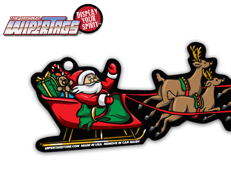 Santa Sled with Reindeer WiperTags