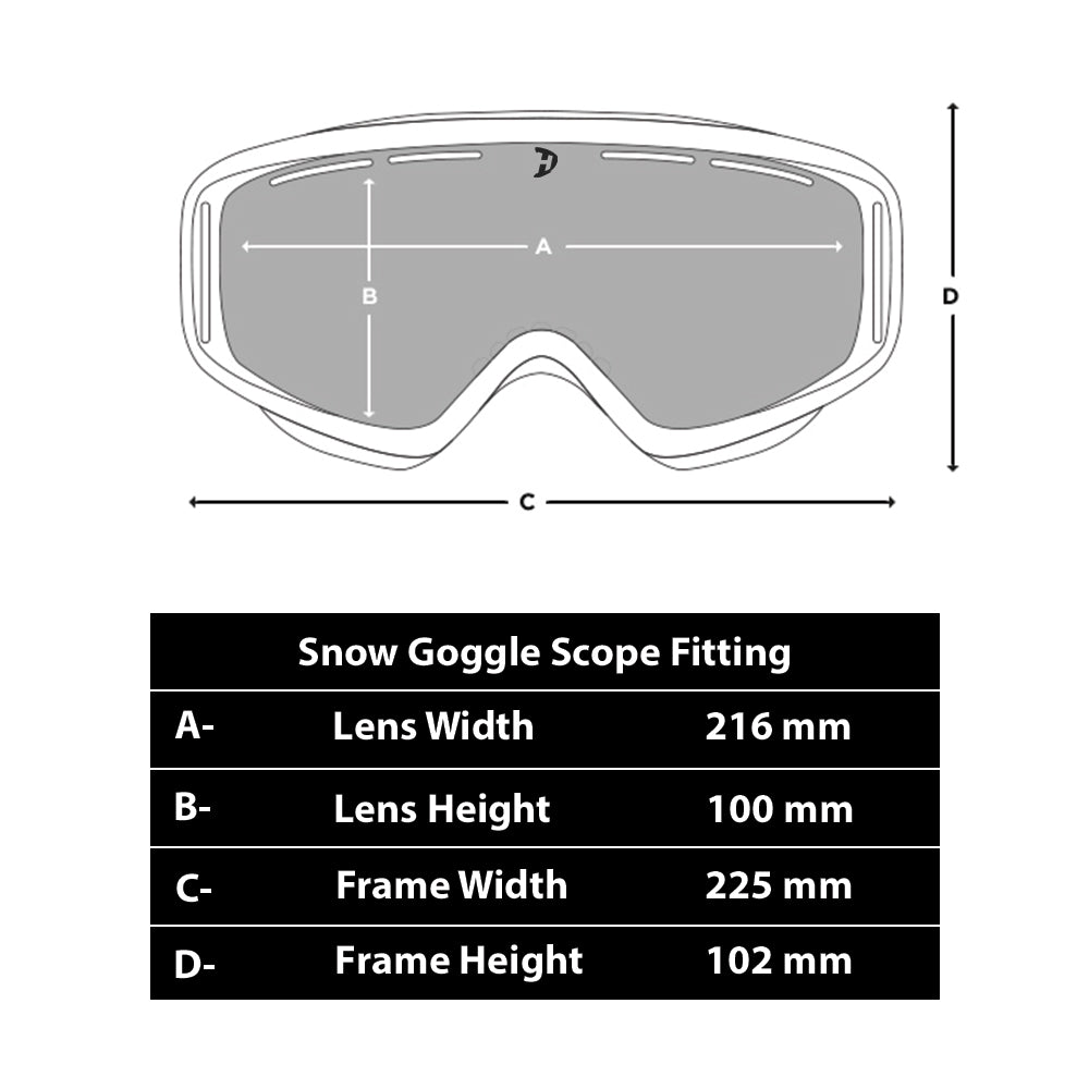 Daytona Snow Goggle Scope (Includes 1 x Magnetic Frame, 3 x Magnetic Lens, 1 x Goggles Dust Cover)