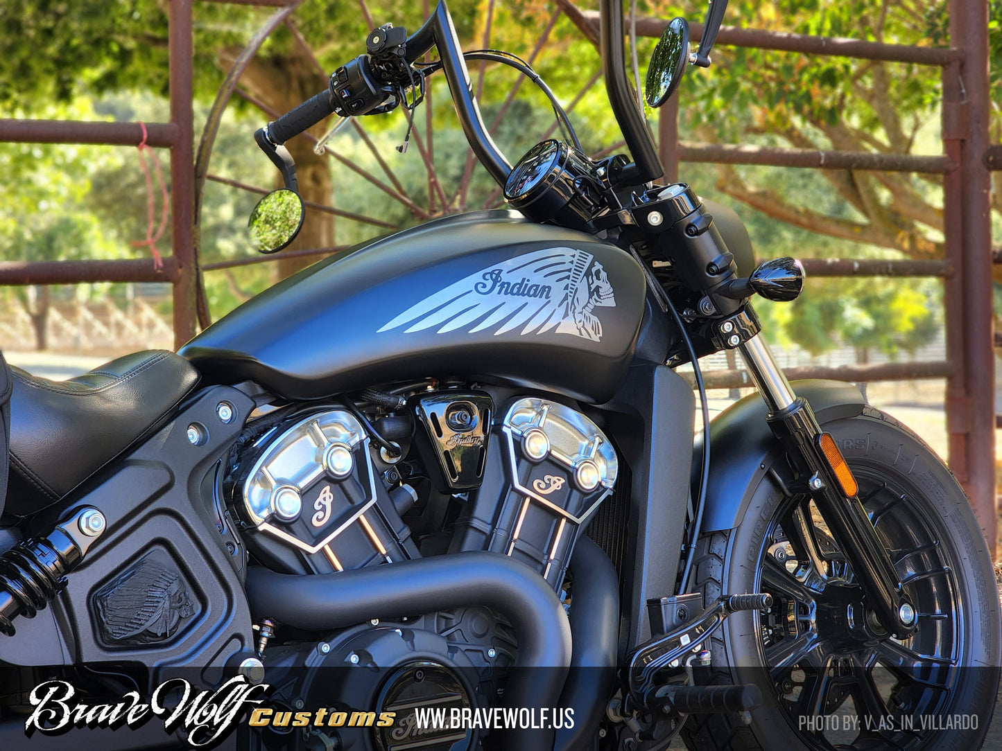 Indian Scout Mid-Frame 3D Emblem - Skull Warbonnet