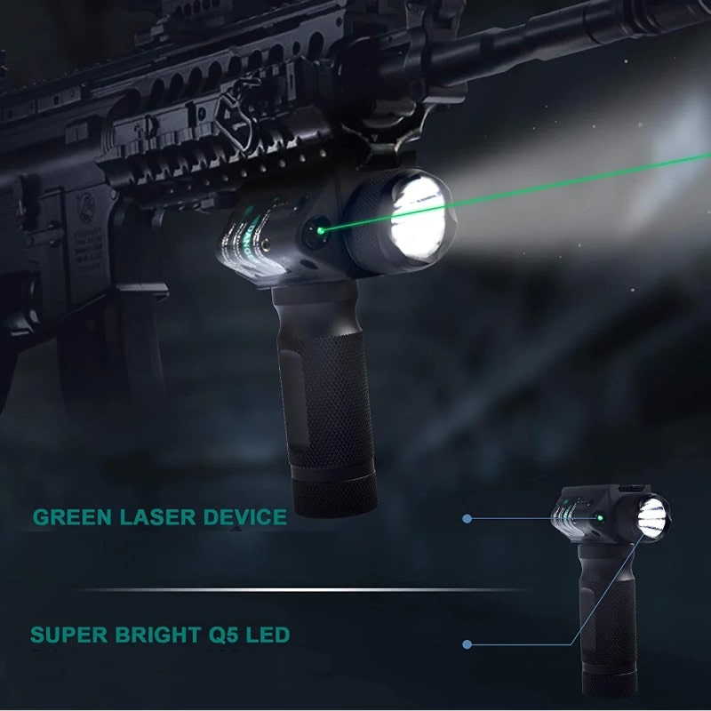 3-In-1 Tactical Foregrip with Flash Light & Green Laser