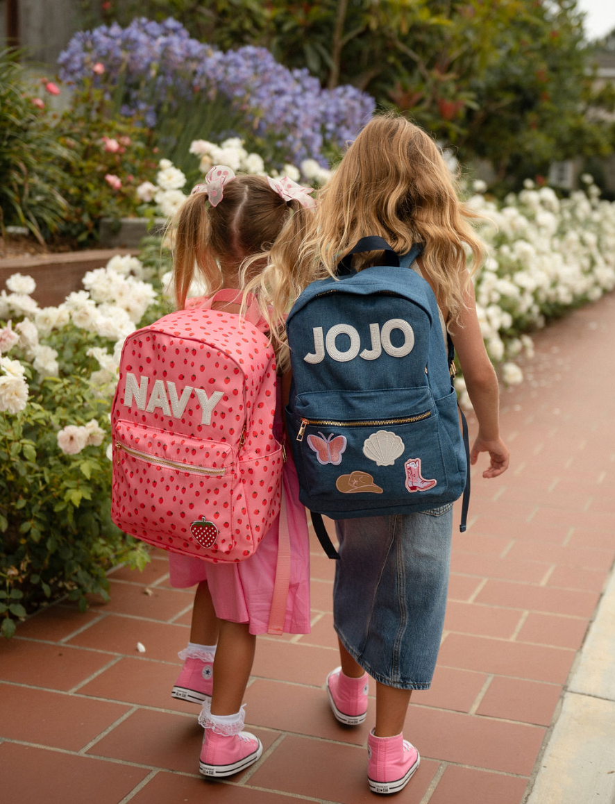 Denim Backpack with Patches