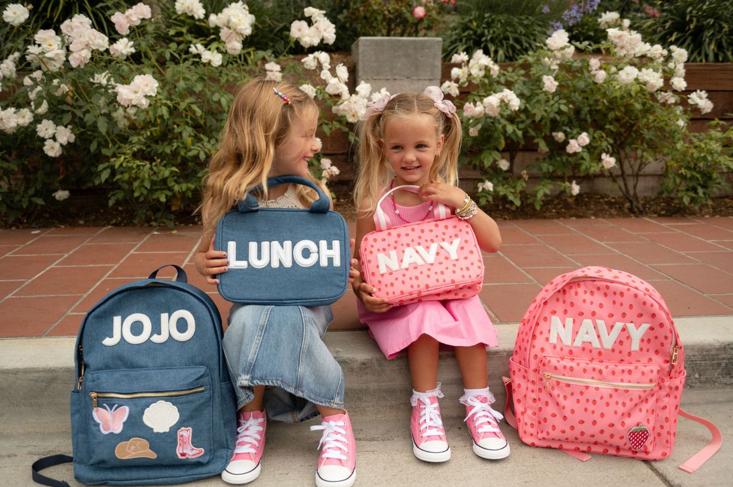 Denim Backpack with Patches