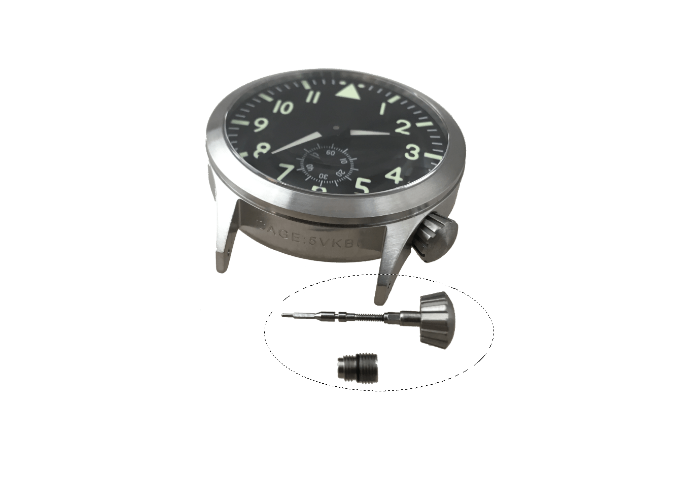 Pilot Watch - Crown / Stem / Tube Assembly - Spare Parts