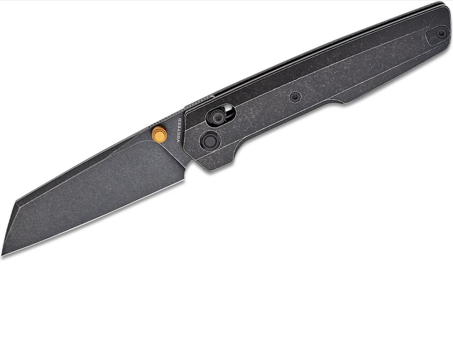 VOSTEED - Dachshund - Ultra Premium Crossbar Lock (3.25" BLK Stonewash M390 Blade & Titanium Handle)