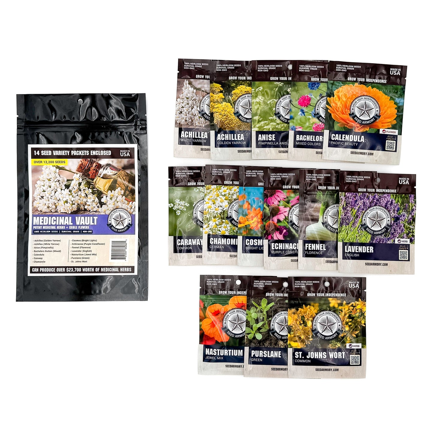 Medicinal Survival Seed Vault - 14 Varieties