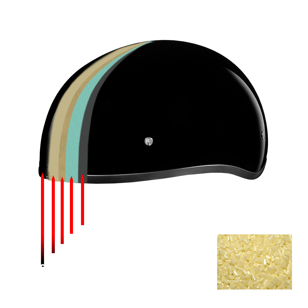 D.O.T. Daytona Skull Cap W/ Inner Shield- Hi-Gloss Black