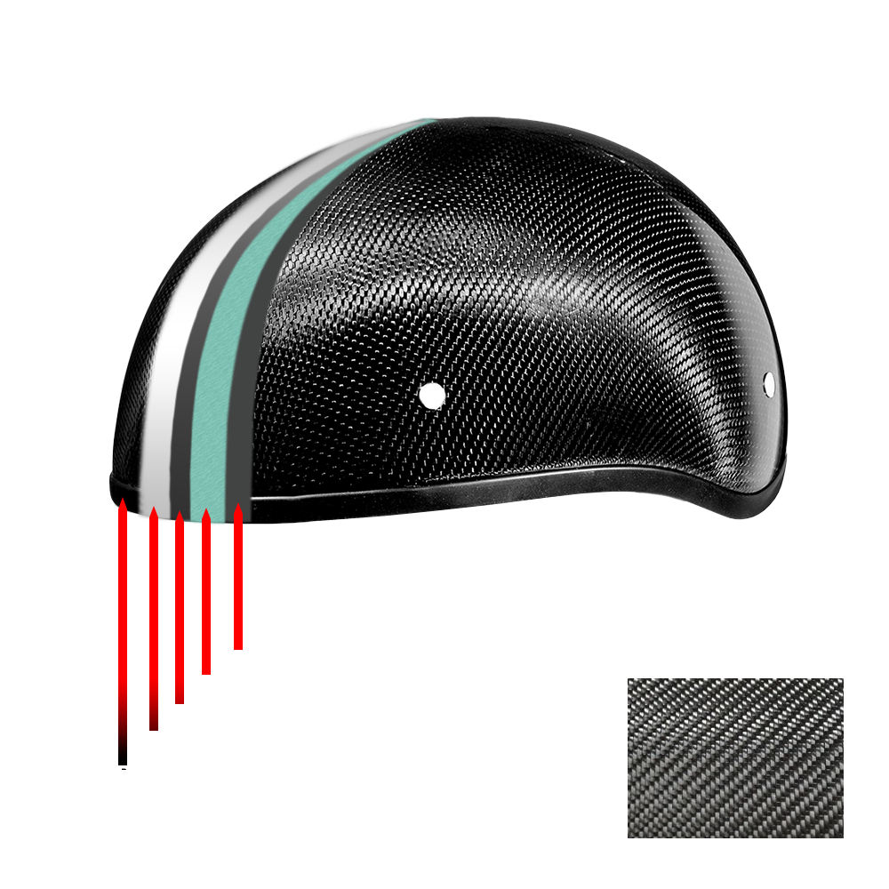 D.O.T. Daytona Skull Cap W/O Visor- Grey Carbon Fiber