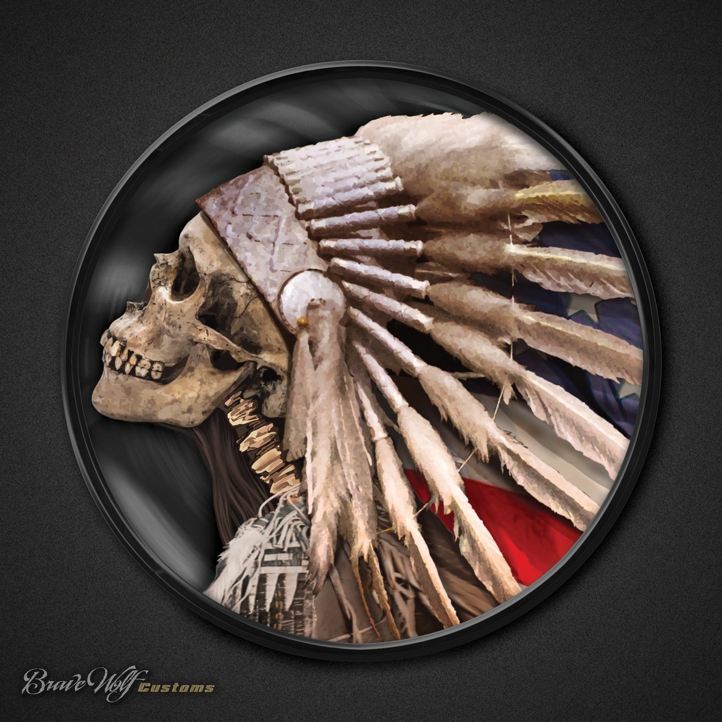 Skull Warbonnet - 5 Inch Decal (America)