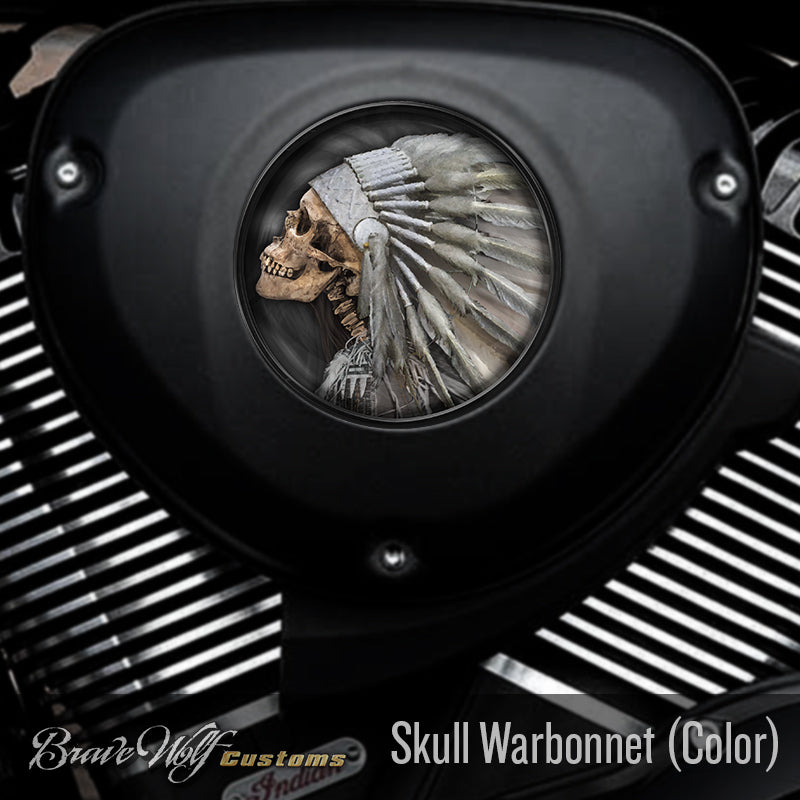 Skull Warbonnet - 5 Inch Decal (color)