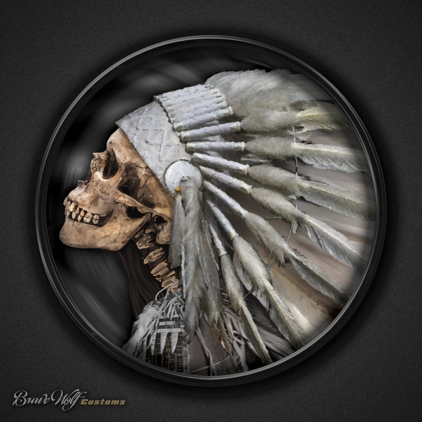 Skull Warbonnet - 5 Inch Decal (color)