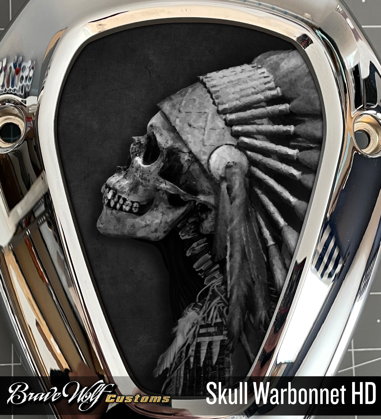 Challenger V-Cover Decal - Skull Warbonnet HD