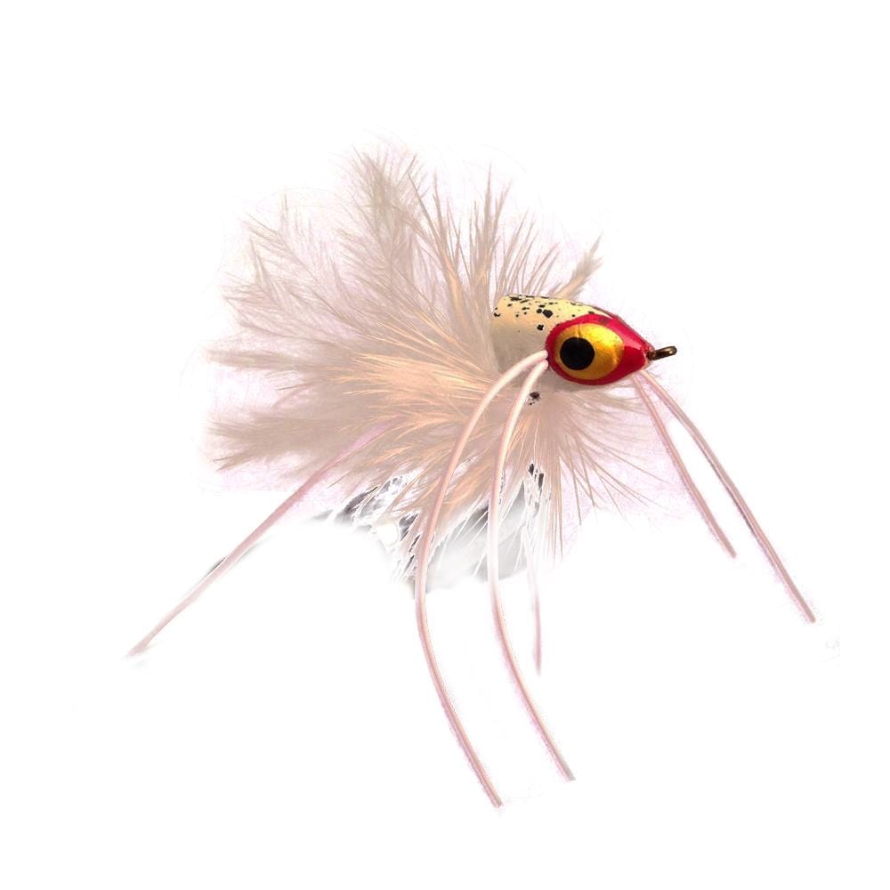 Pointed Nose Slider Popper, Size 6 | White | Qty. 4 | Wild Water Fly Fishing