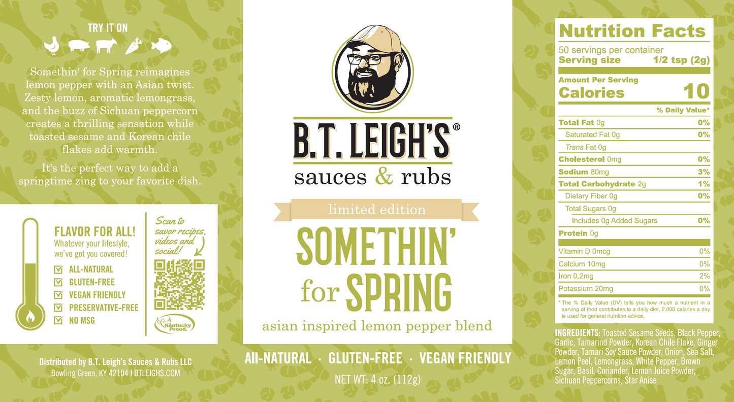 Somethin' For Spring - Asian Inspired Lemon Pepper Blend - 4 oz Bottle