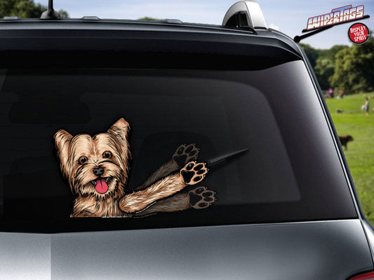 Sophie Mae Yorkie Waving WiperTags