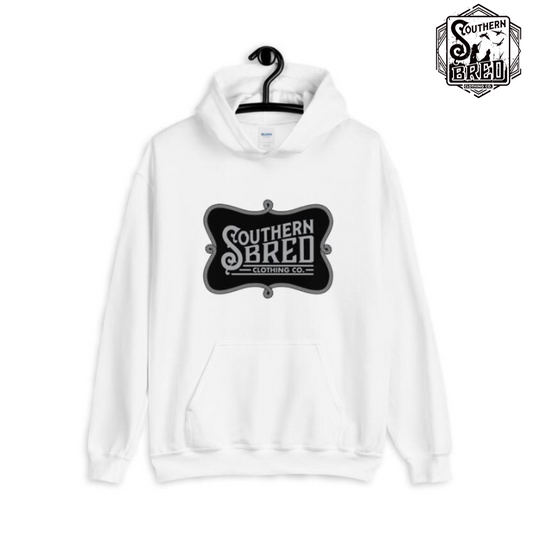 Southern Bred Hoodie (White w/black)