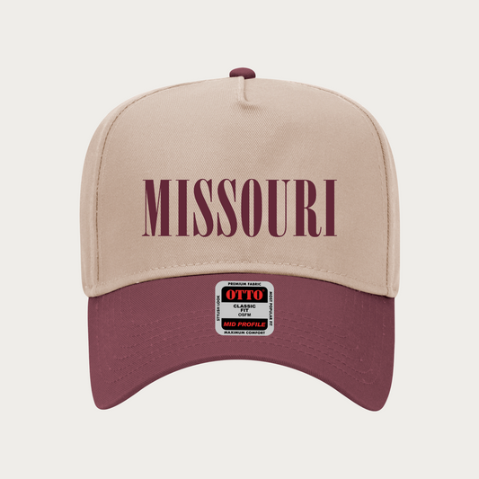 Maroon Missouri Two Tone Cap