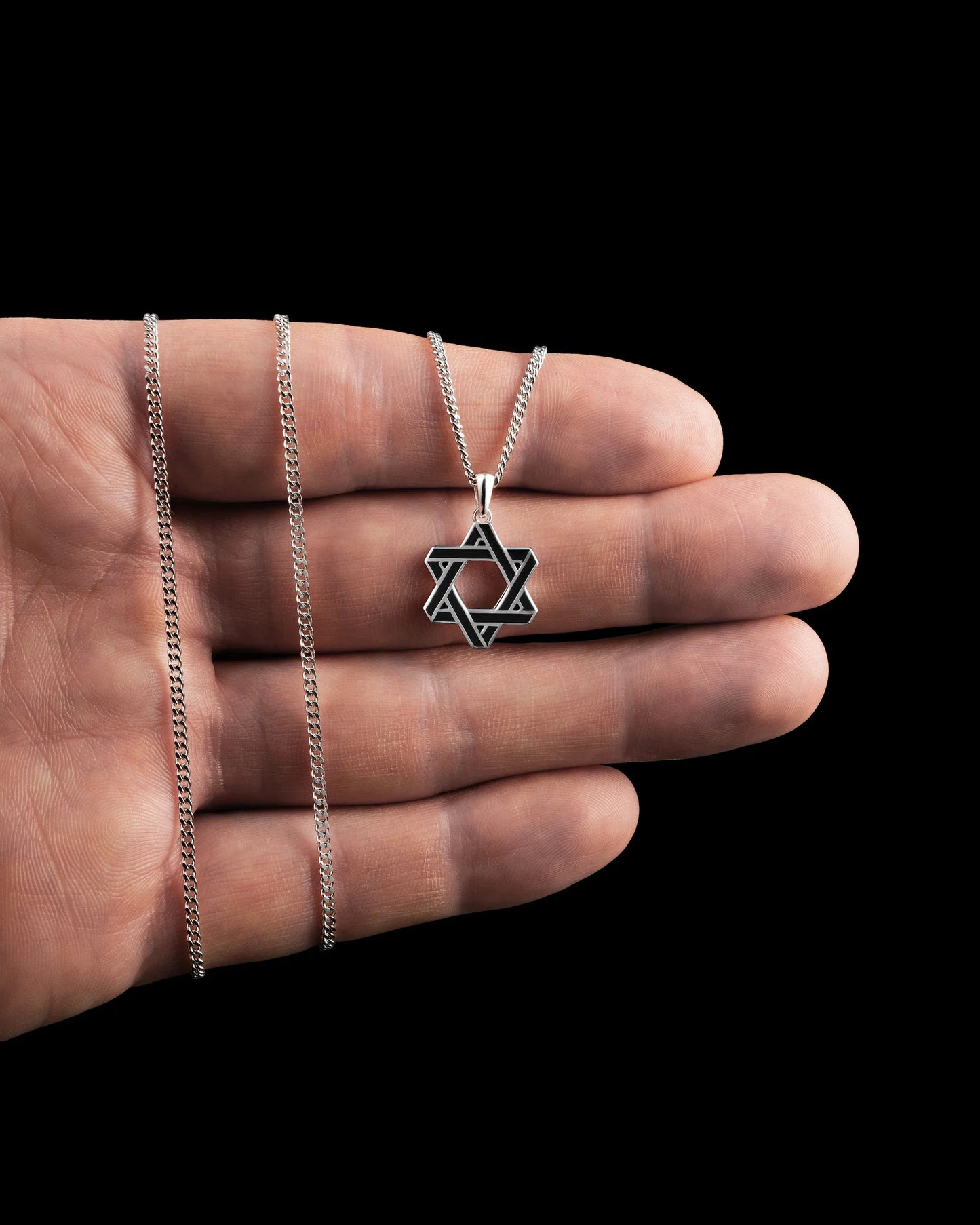 Star Of David Pendant - Black Onyx