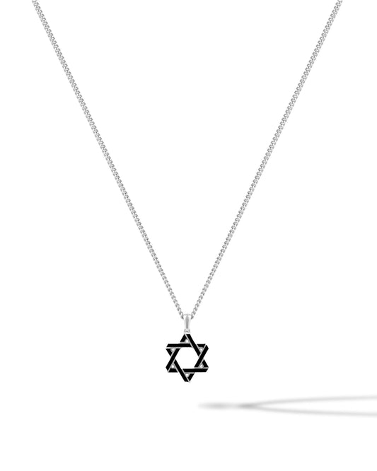 Star Of David Pendant - Black Onyx