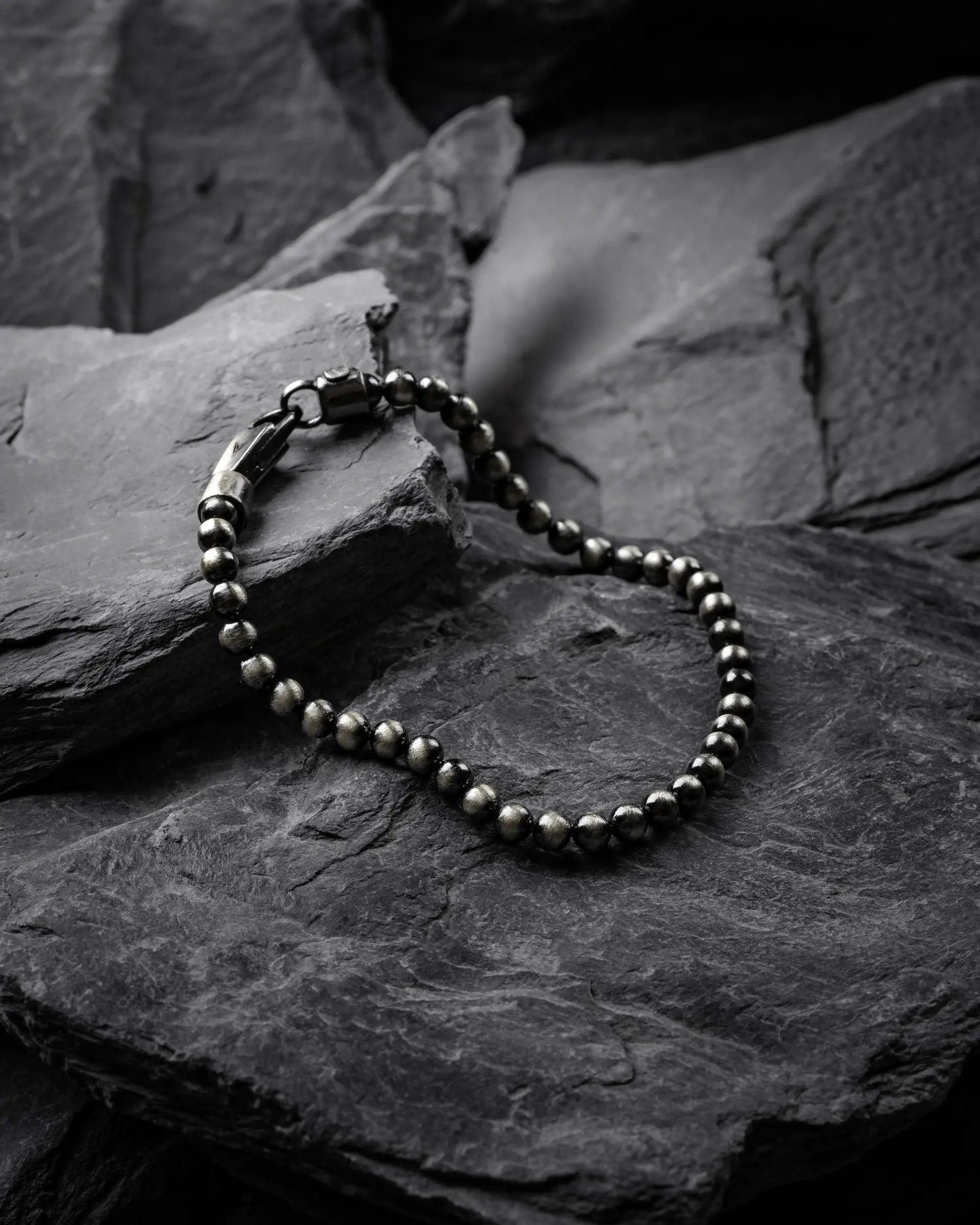 Bead Bracelet - Oxidized Silver