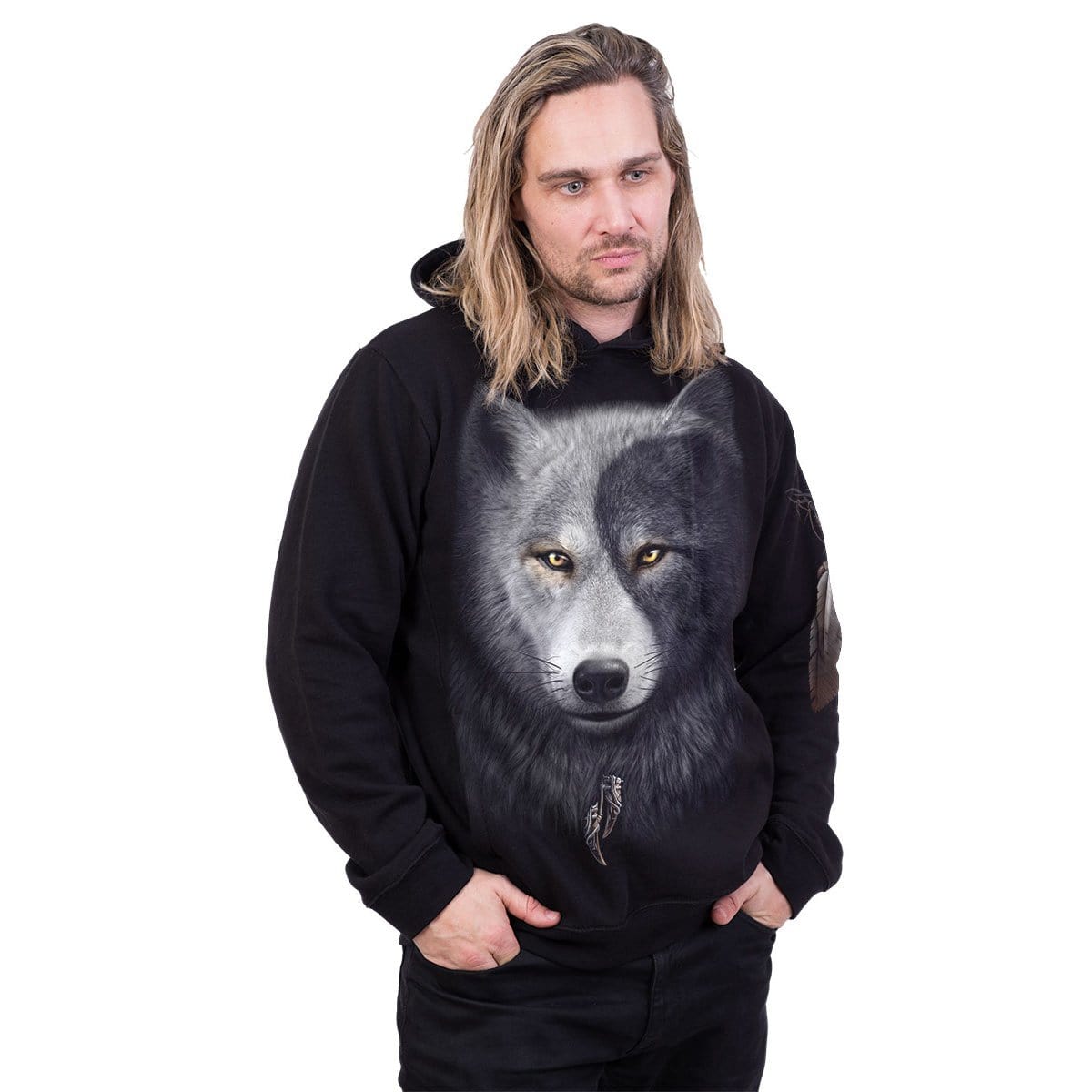 WOLF CHI - Side Pocket Hoody Black