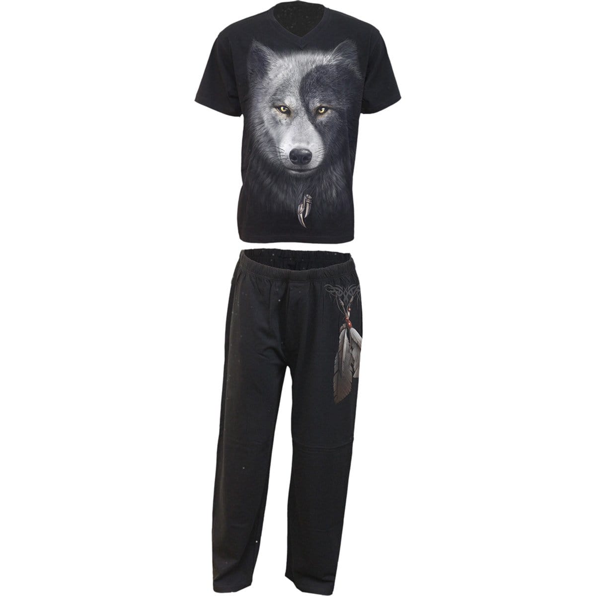 WOLF CHI - 4pc Mens Gothic Pyjama Set