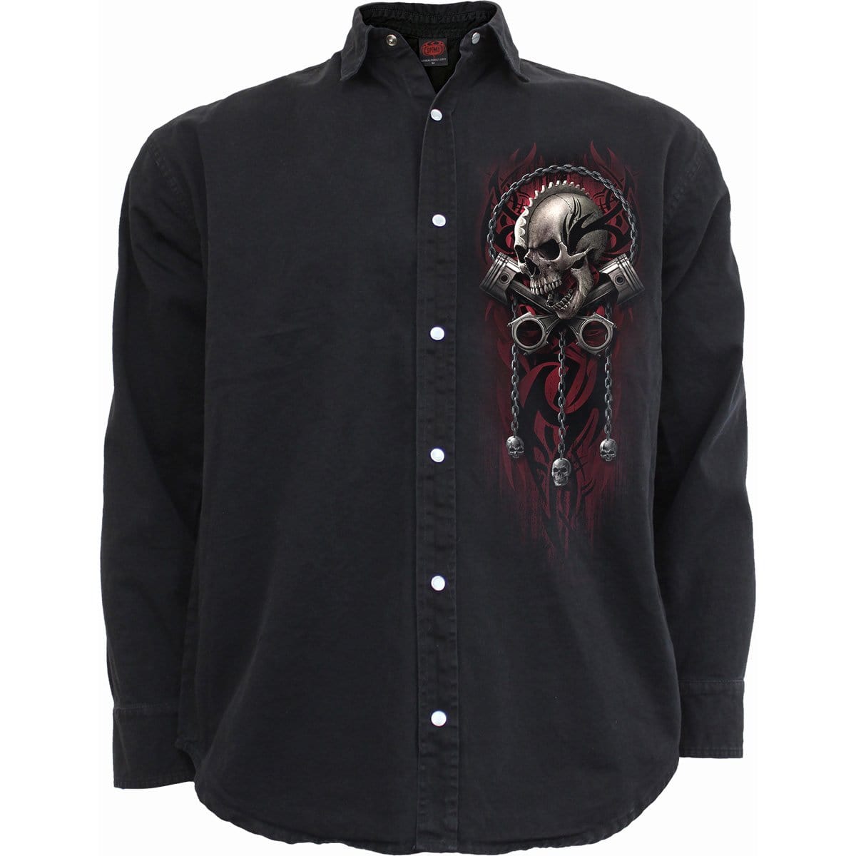 SOUL RIDER - Longsleeve Stone Washed Worker Black