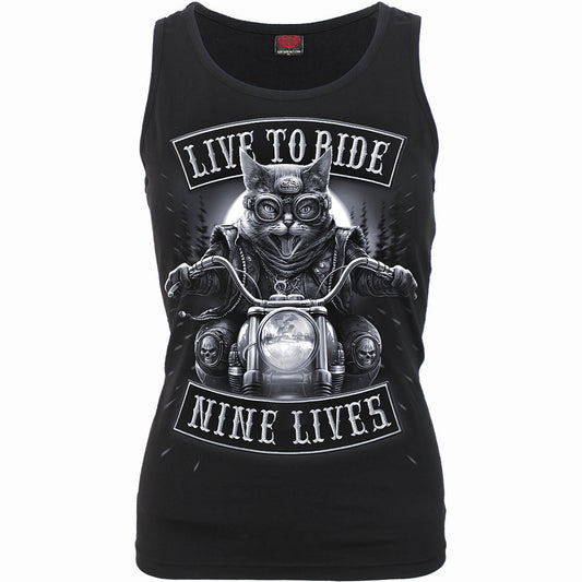 NINE LIVES - Razor Back Top Black