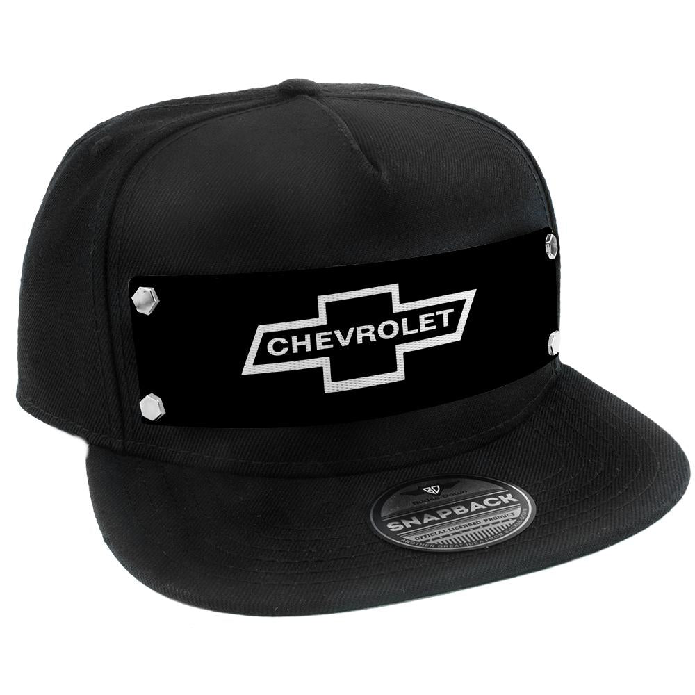 Embellishment Trucker Hat BLACK - Full Color Strap - 1965 CHEVROLET Bowtie Black/White