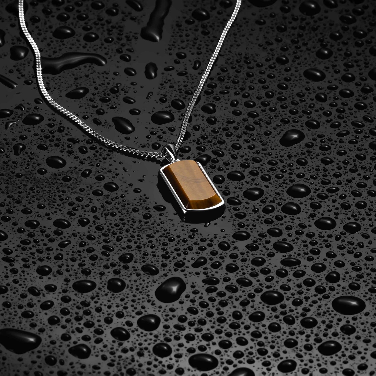 Beveled Tag Pendant - Tigers Eye