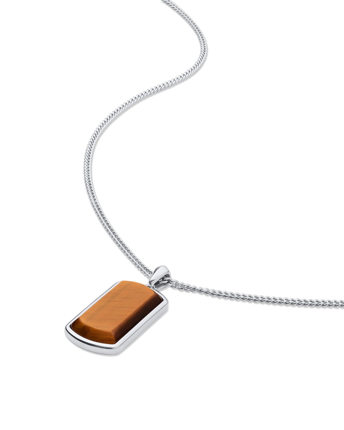 Beveled Tag Pendant - Tigers Eye