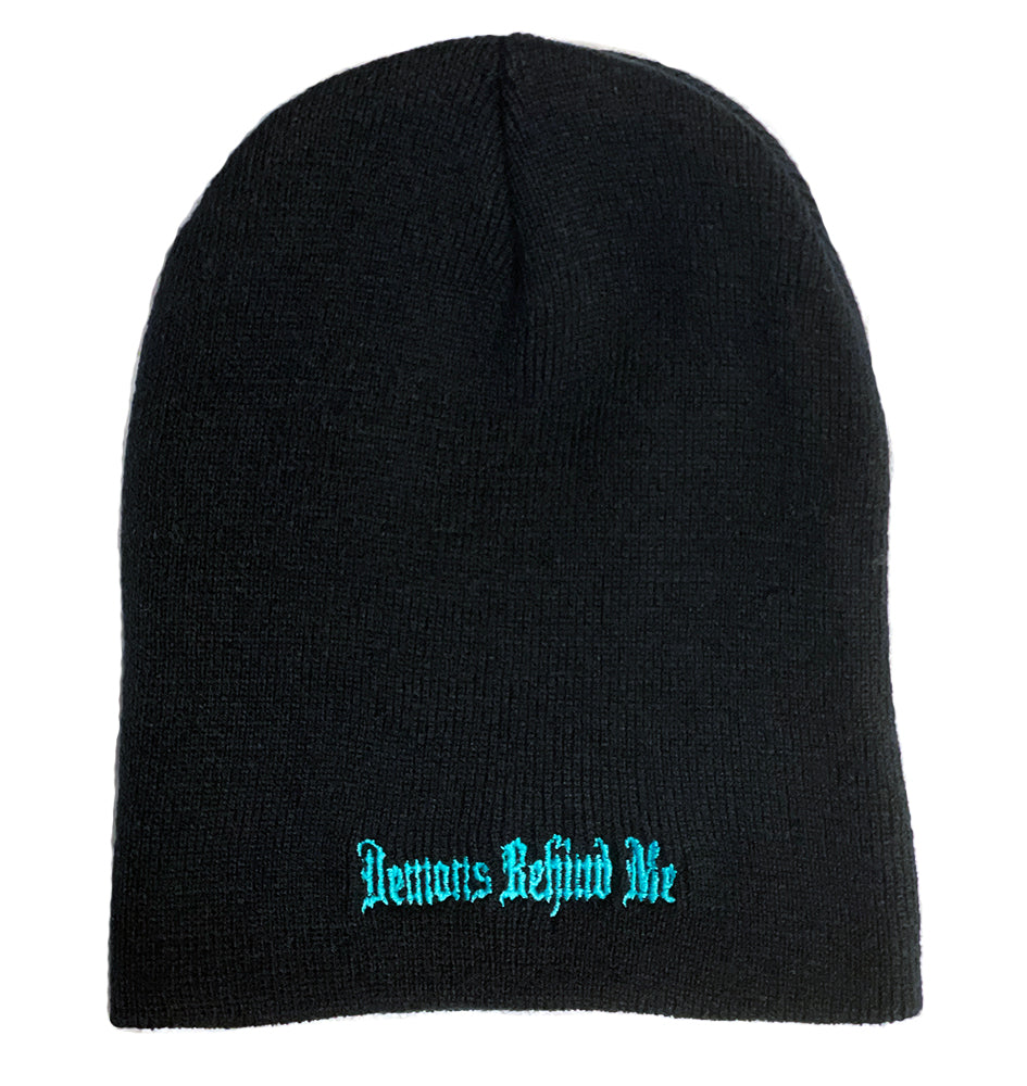 Teal Bow Skull Beanie