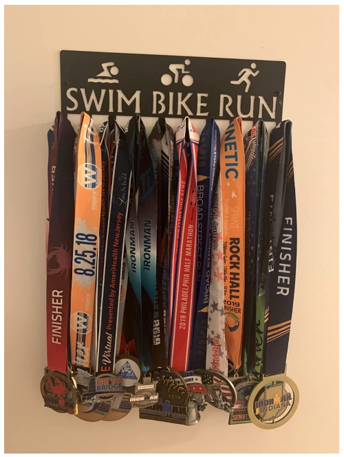 SWIM BIKE RUN Triathlon Medal Holder Display