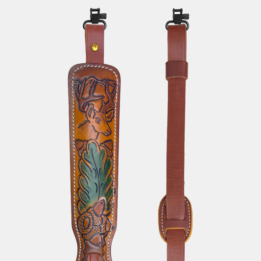 Trophy Custom Padded Rifle Sling - Grazing Deer