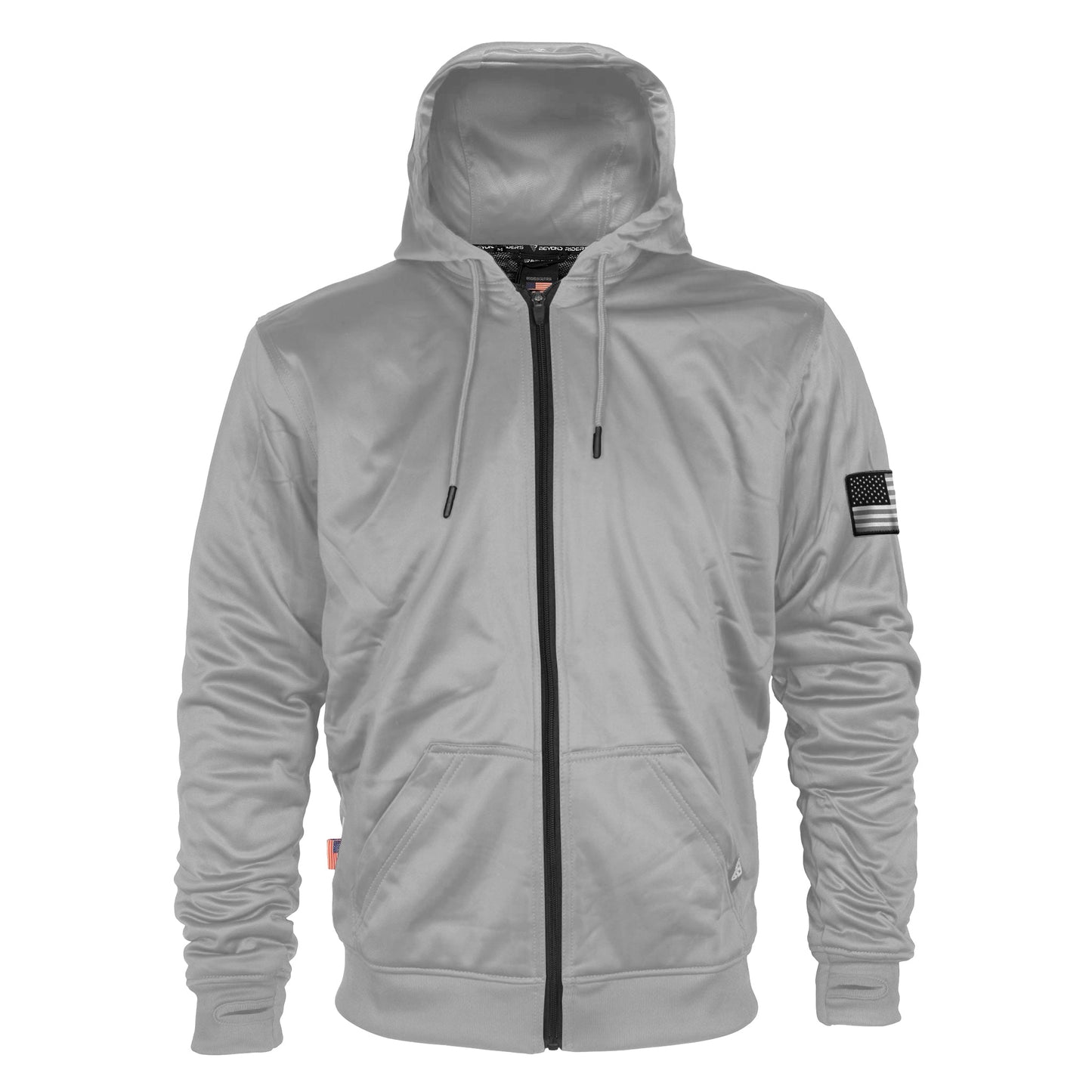 Light Gray Solid Ultra Protective Hoodie with Pads