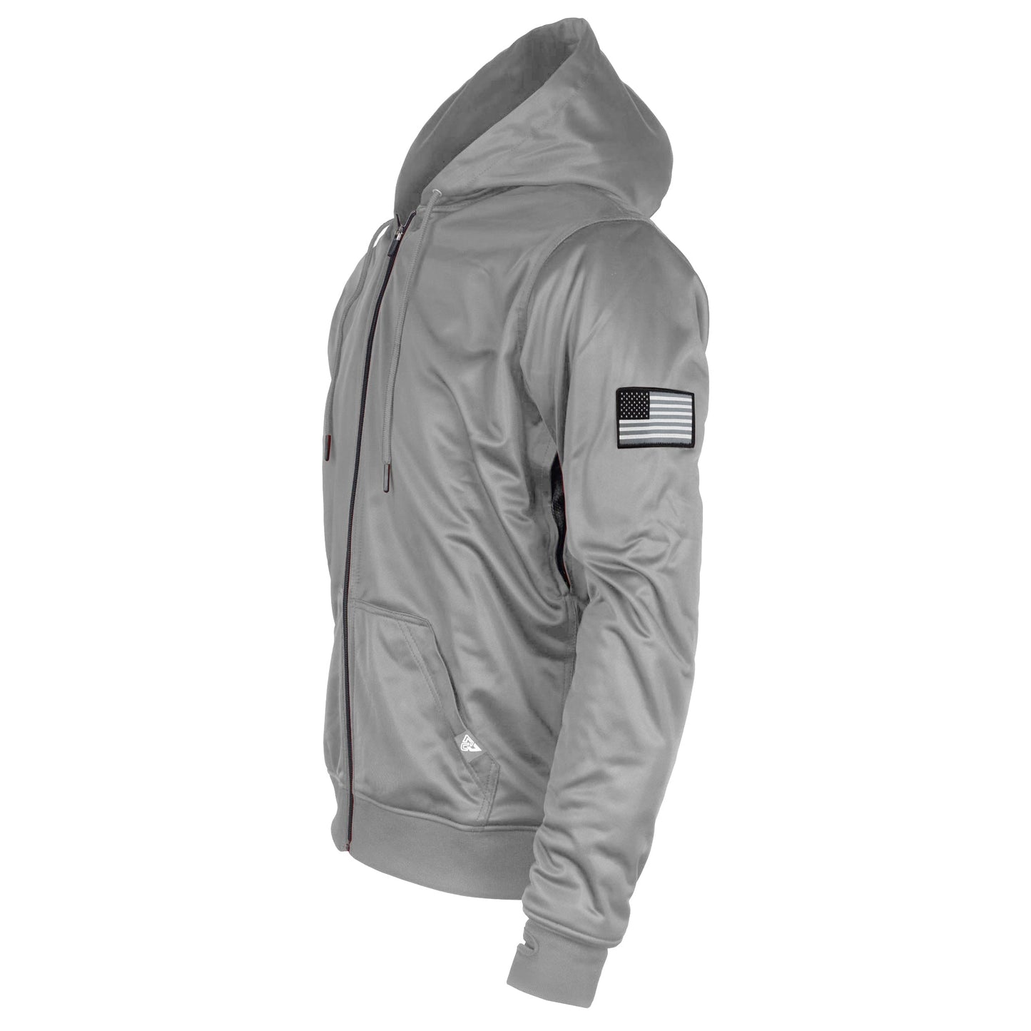 Light Gray Solid Ultra Protective Hoodie with Pads