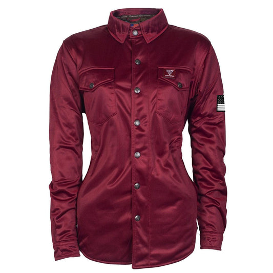 Ultra Protective Shirt for Women - Red Maroon Solid with Pads