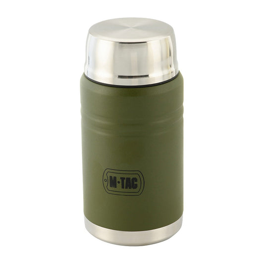 M-Tac Stainless 25 oz Thermos with folding spoon Olive